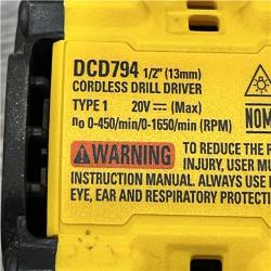 AS-IS DEWALT Atomic 20V Lithium-Ion Cordless Compact 1/2 in. Drill/Driver Kit
