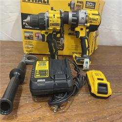 AS-IS DEWALT 20V MAX Cordless Brushless Hammer Drill/Driver 2 Tool Combo Kit with FLEXVOLT ADVANTAGE