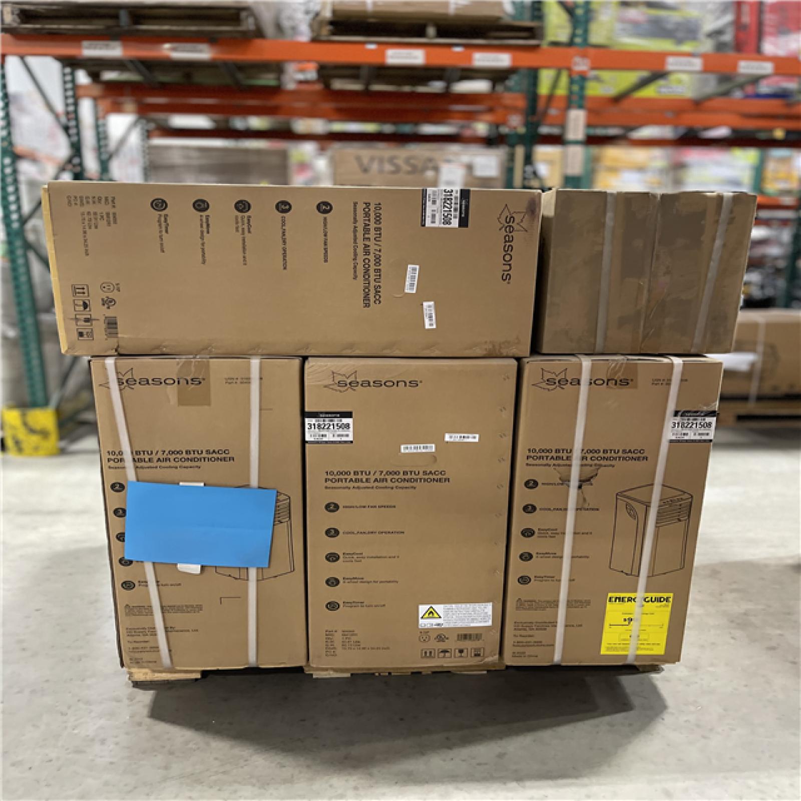 DALLAS LOCATION - SEASONS 10 000 PORTABLE AIR CONDITIONER PALLET-(13 UNITS)
