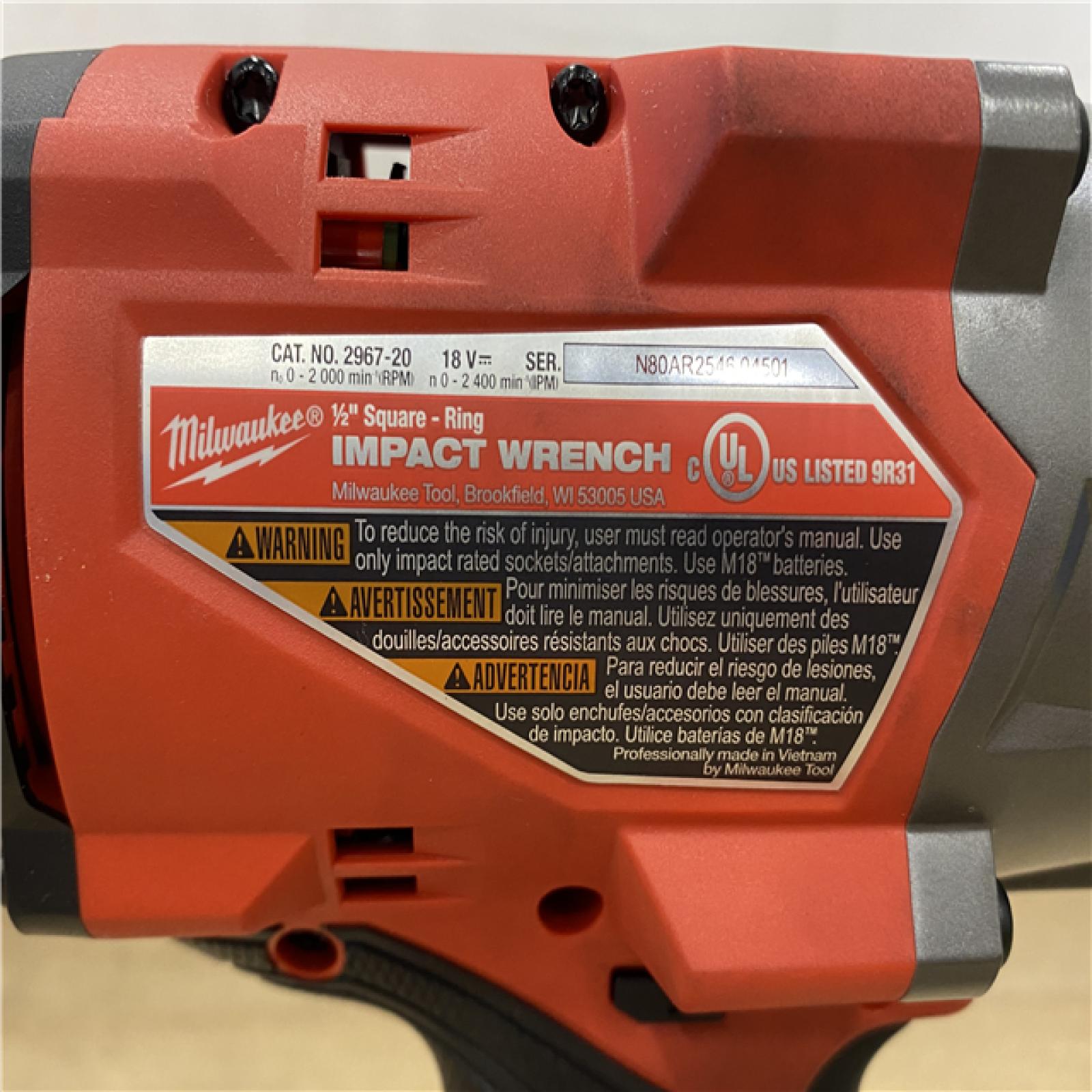 AS-IS Milwaukee FUEL 18V Lithium-Ion Brushless Cordless 1/2 in. Impact Wrench with Friction Ring (Tool-Only)