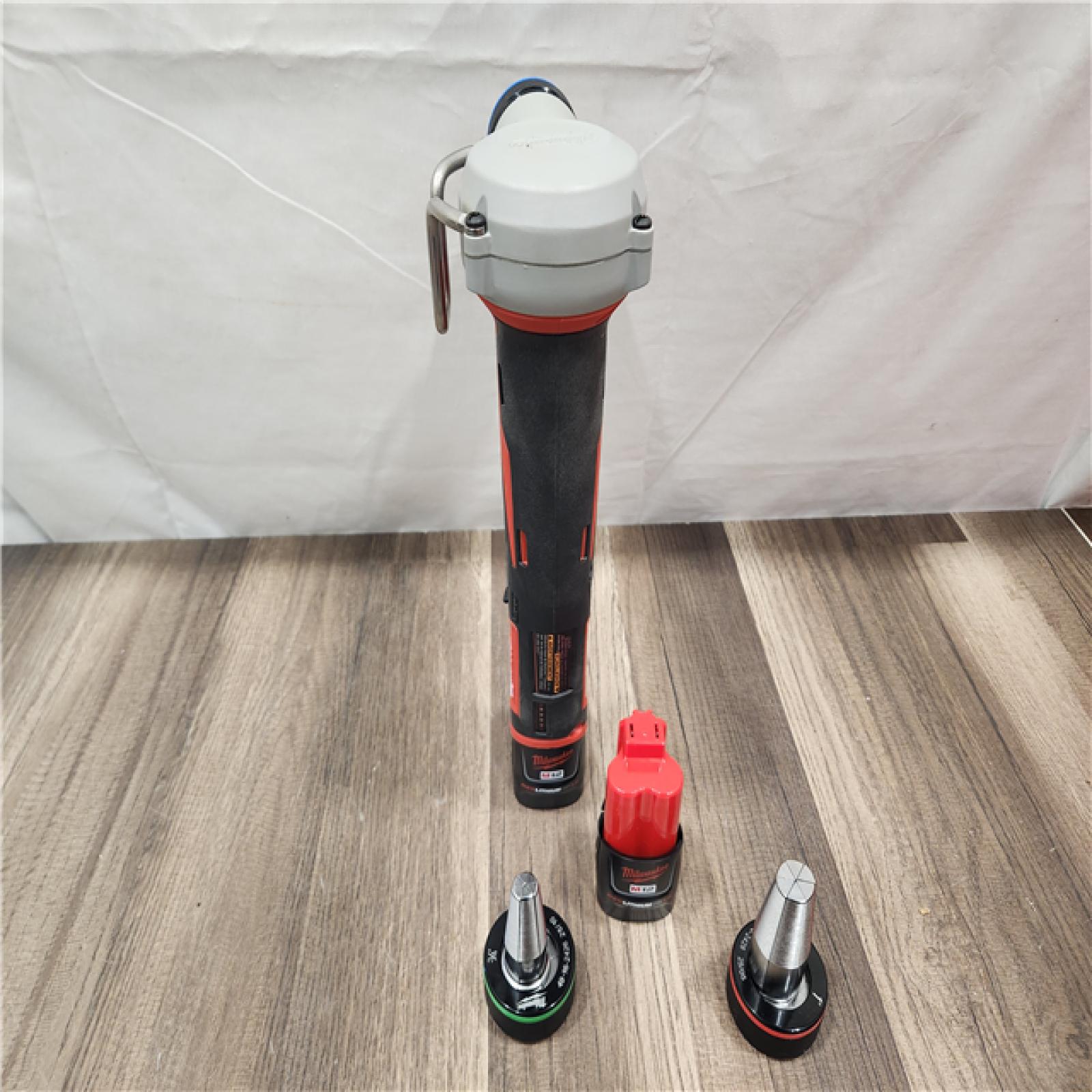 AS-IS- Milwaukee M12 12V Lithium-Ion Cordless PEX Expansion Tool Kit with (2) 1.5 Ah Batteries  (3) Expansion Heads and Hard Case
