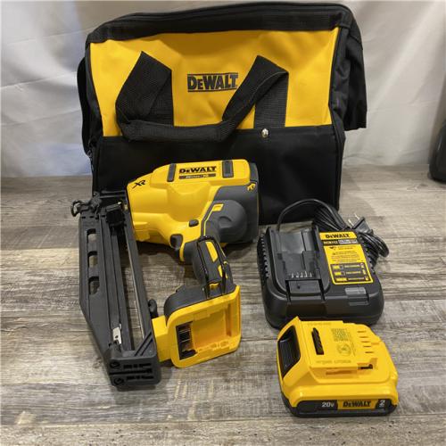 AS-IS DEWALT 20V MAX XR 16-Gauge Electric Cordless Angled Finishing Nailer Kit