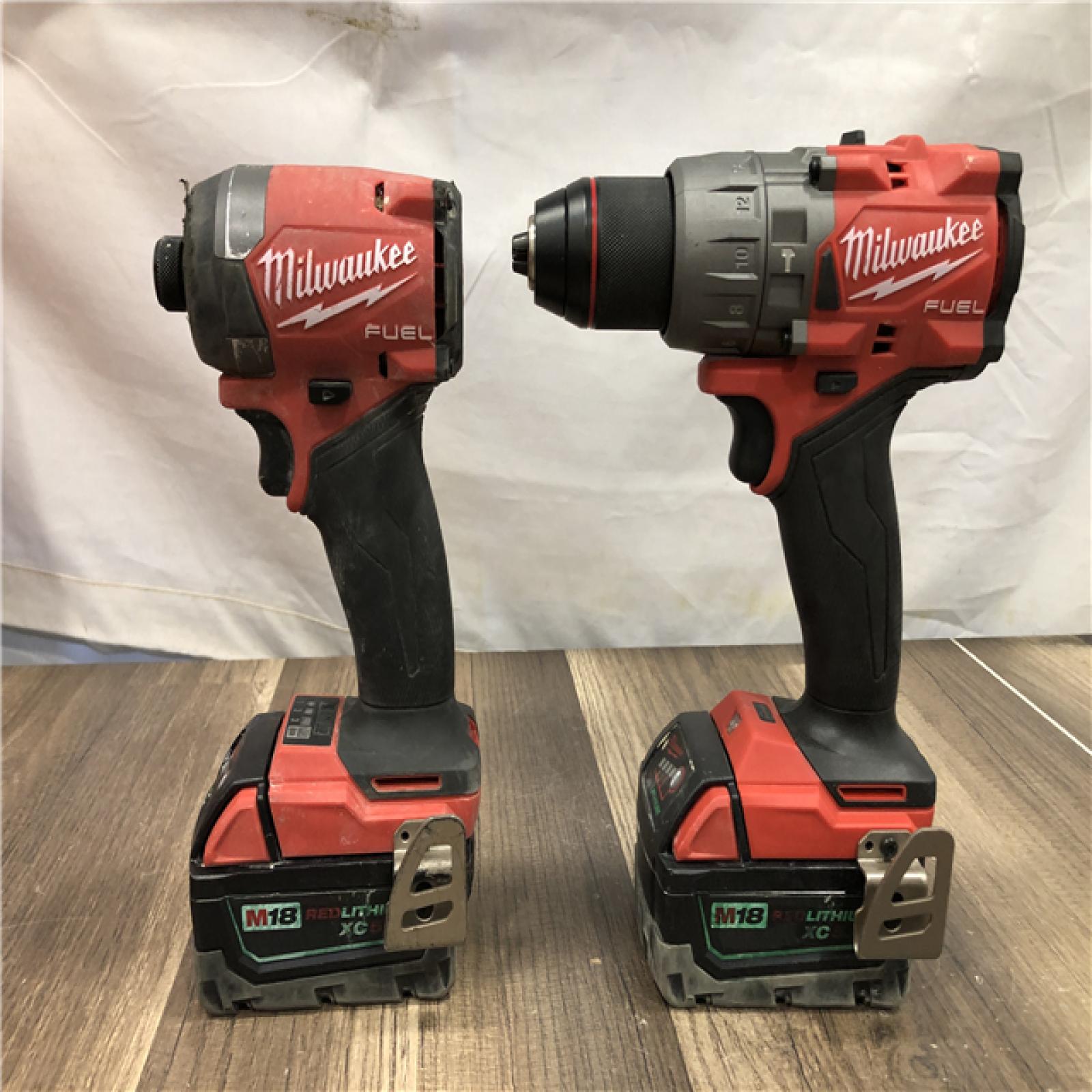 AS-IS Milwaukee FUEL 18V Lithium-Ion Brushless Cordless Hammer Drill and Impact Driver Combo Kit