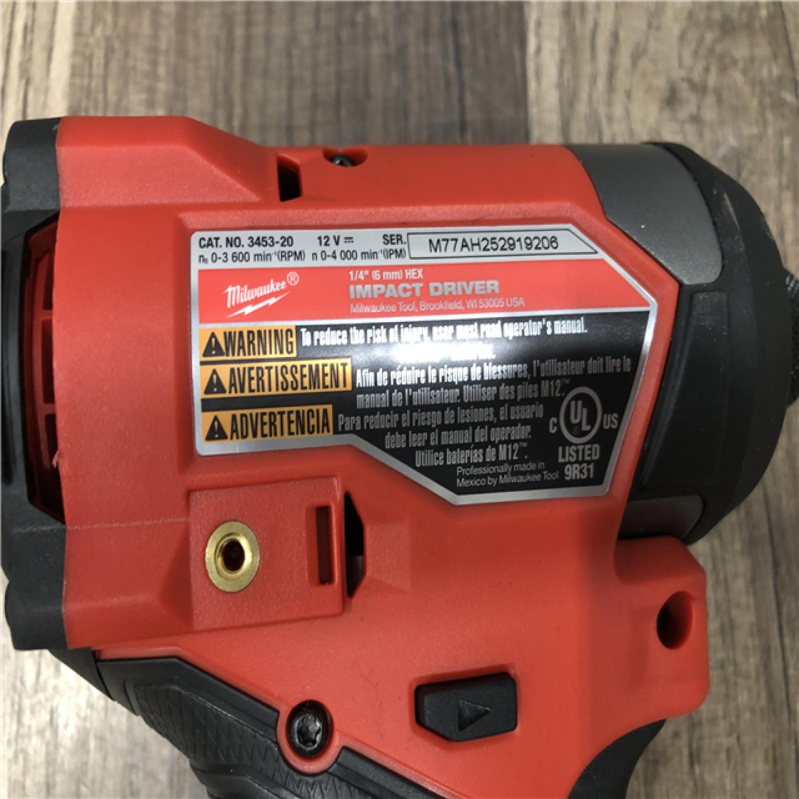 AS-IS Milwaukee  FUEL 12V Lithium-Ion Brushless Cordless 1/4 in. Hex Impact Driver (Tool-Only)