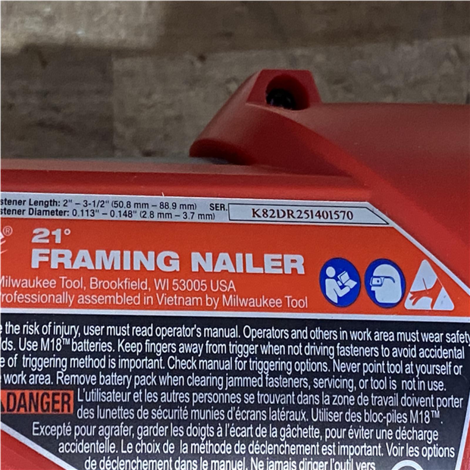 Houston Location AS-IS Milwaukee FUEL 3-1/2 in. 18-Volt 21-Degree Lithium-Ion Brushless Cordless Framing Nailer (Tool-Only)