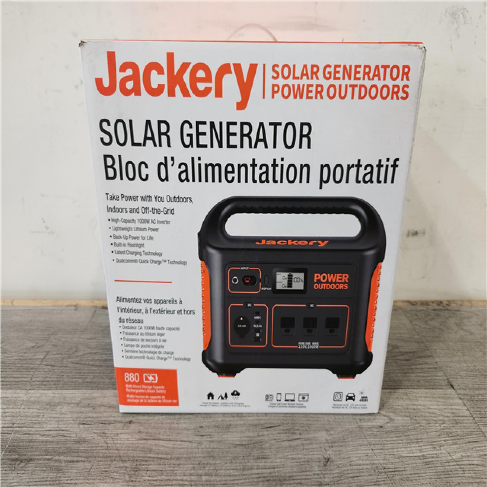 Phoenix Location NEW Jackery 1000-Watt Output/2000W Peak Portable Solar Power Station Explorer 880 Push Start Battery Generator for Outdoors/Camping (SEALED)