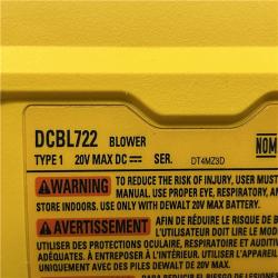 AS-IS DEWALT 20V MAX* XR Brushless Cordless Handheld Blower Kit