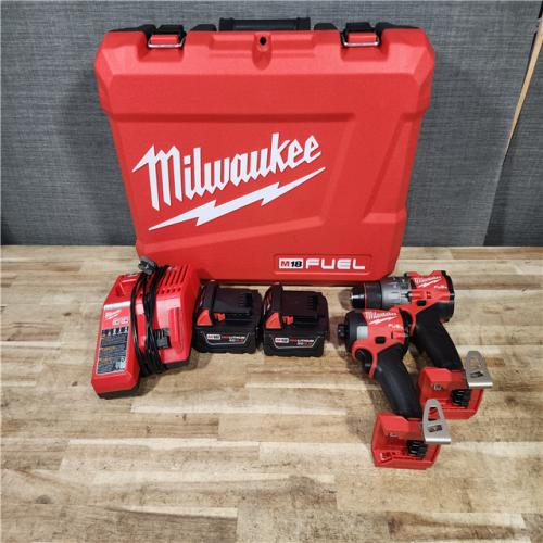 HOUSTON LOCATION - AS - IS Milwaukee FUEL 18V Lithium-Ion Brushless Cordless Hammer Drill and Impact Driver Combo Kit