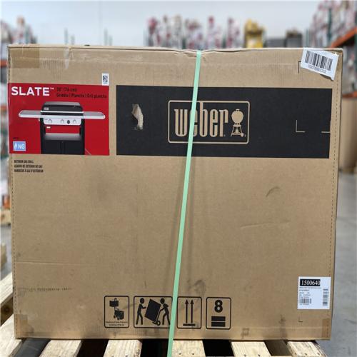 DALLAS LOCATION -WEBER Slate Rust-Resistant Griddle 3-Burner Natural Gas 30 in. Flat Top Grill in Black with Thermometer and Closed Cabinet