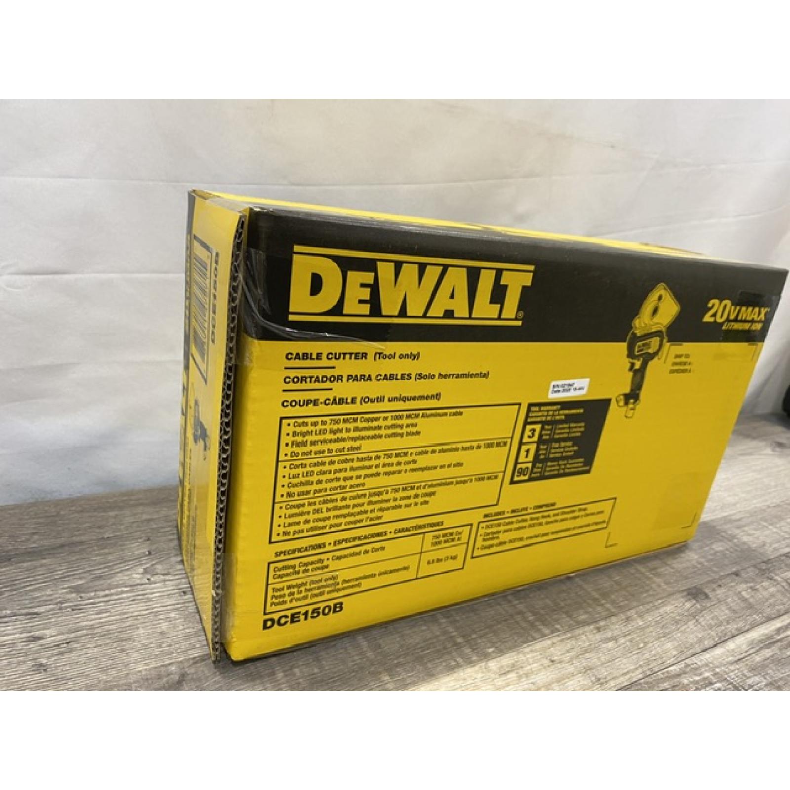 NEW - DEWALT 20V MAX Cordless Electrical Cable Cutting Tool (Tool Only)