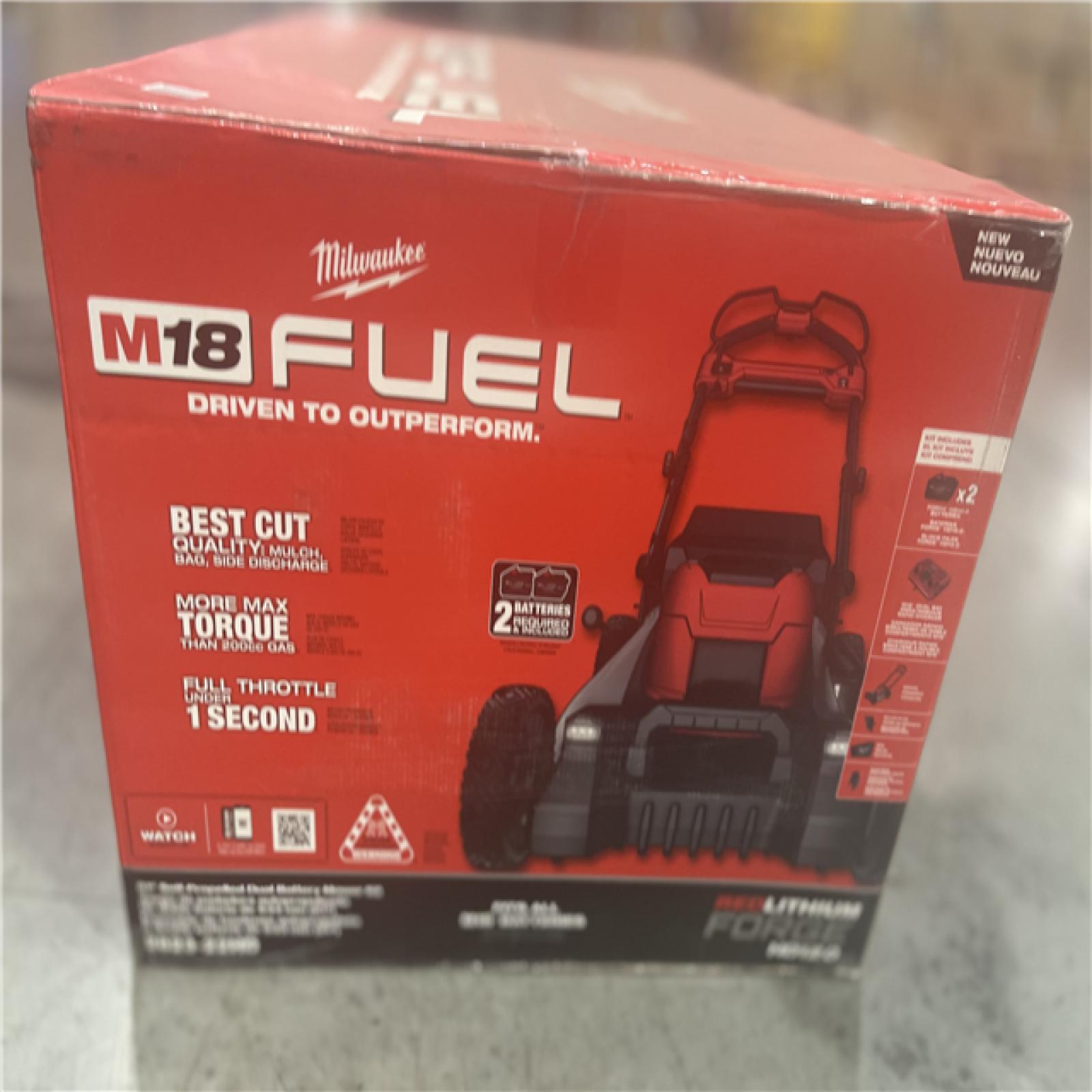 NEW! - Milwaukee M18 FUEL 21 Self-Propelled Dual Battery Mower Kit w/ (2) 12 Ah Forge Batteries & Dual Bay Rapid Charger