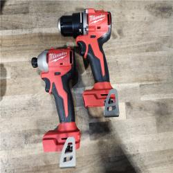 HOUSTON LOCATION - AS-IS Milwaukee M18 18V Lithium-Ion Brushless Cordless Compact Drill/Impact Combo Kit (2-Tool) W/(2) 2.0 Ah Batteries  Charger & Bag