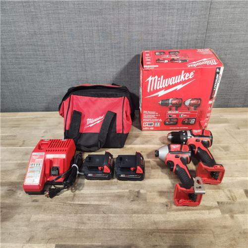 HOUSTON LOCATION - AS-IS Milwaukee M18 18V Cordless Brushed 2 Tool Drill/Driver and Impact Driver Kit