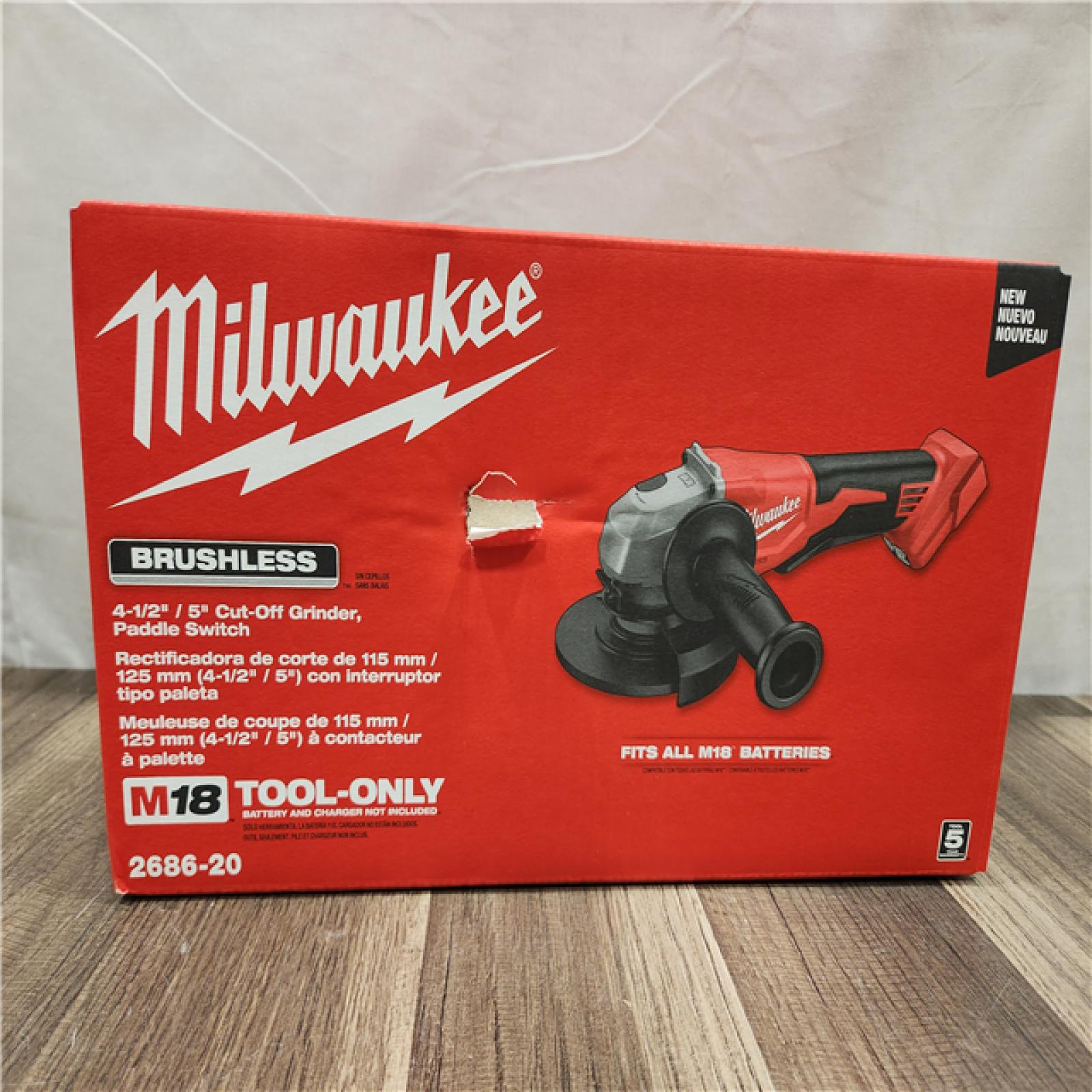 NEW- Milwaukee 18V Cordless 4.5 /5  Grinder W/ Paddle Switch (Tool Only)