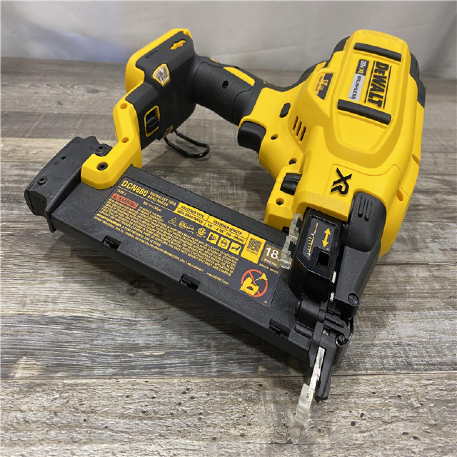 AS-IS DEWALT 20V MAX XR Lithium-Ion Electric Cordless 18-Gauge Brad Nailer (Tool Only)