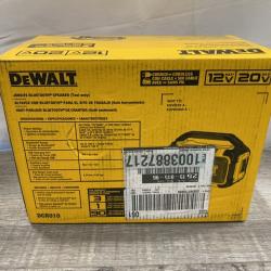 NEW - DEWALT 20V MAX Cordless Bluetooth Speaker (Tool Only)