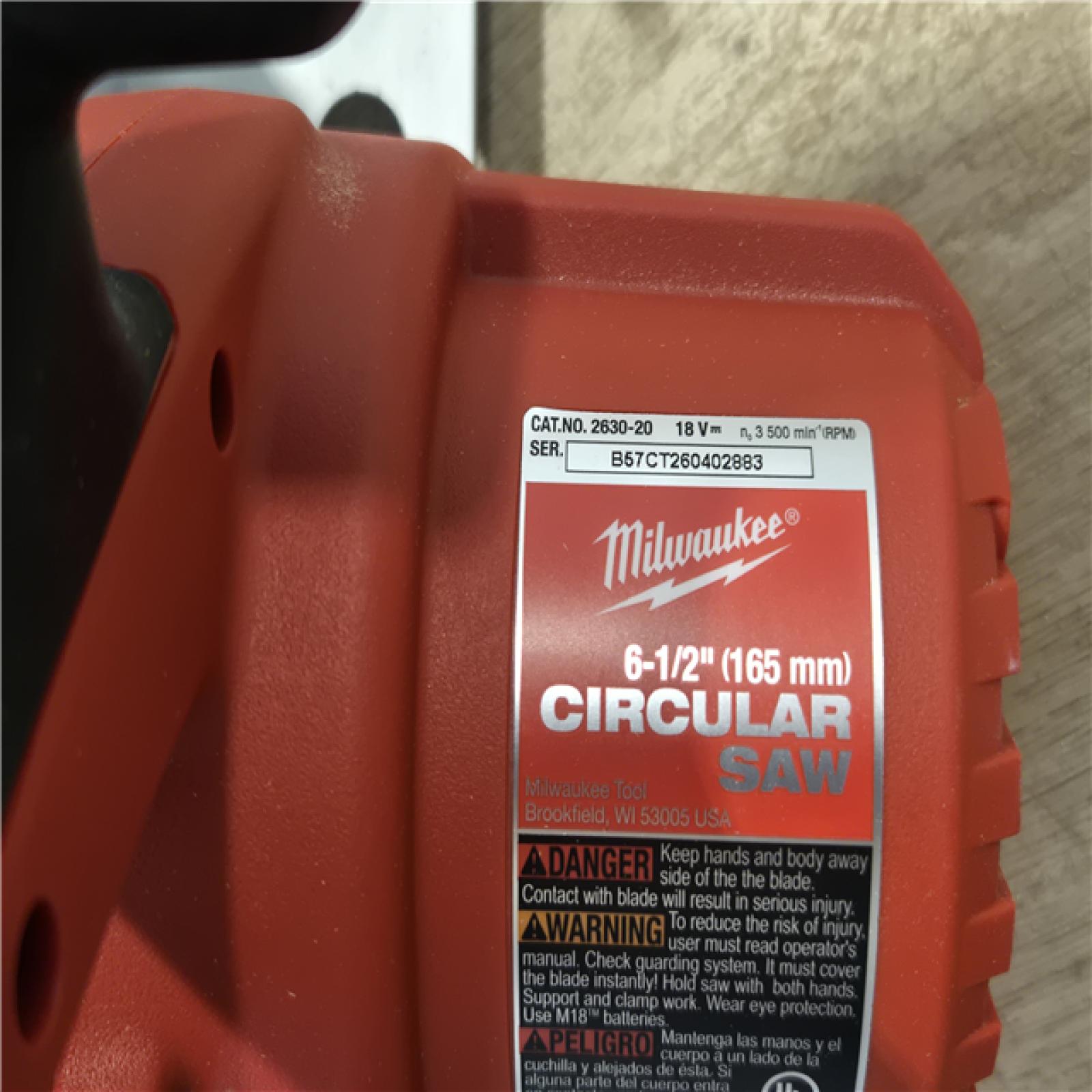 AS-IS Milwaukee 18V Lithium-Ion Cordless 6-1/2 in. Circular Saw (Tool-Only)
