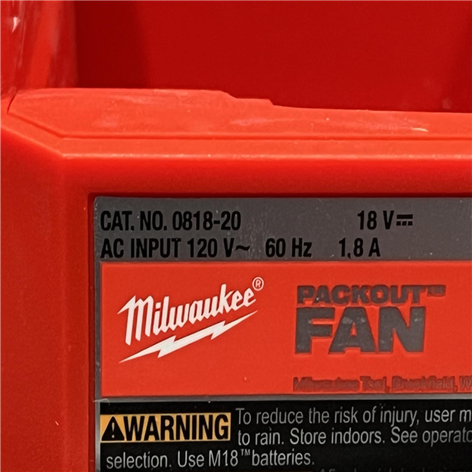 AS-IS Milwaukee 18-Volt Lithium-Ion Brushless Cordless PACKOUT Jobsite Fan (Tool-Only)
