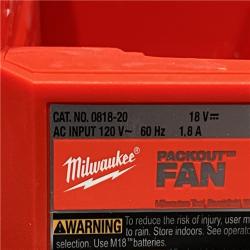 AS-IS Milwaukee 18-Volt Lithium-Ion Brushless Cordless PACKOUT Jobsite Fan (Tool-Only)