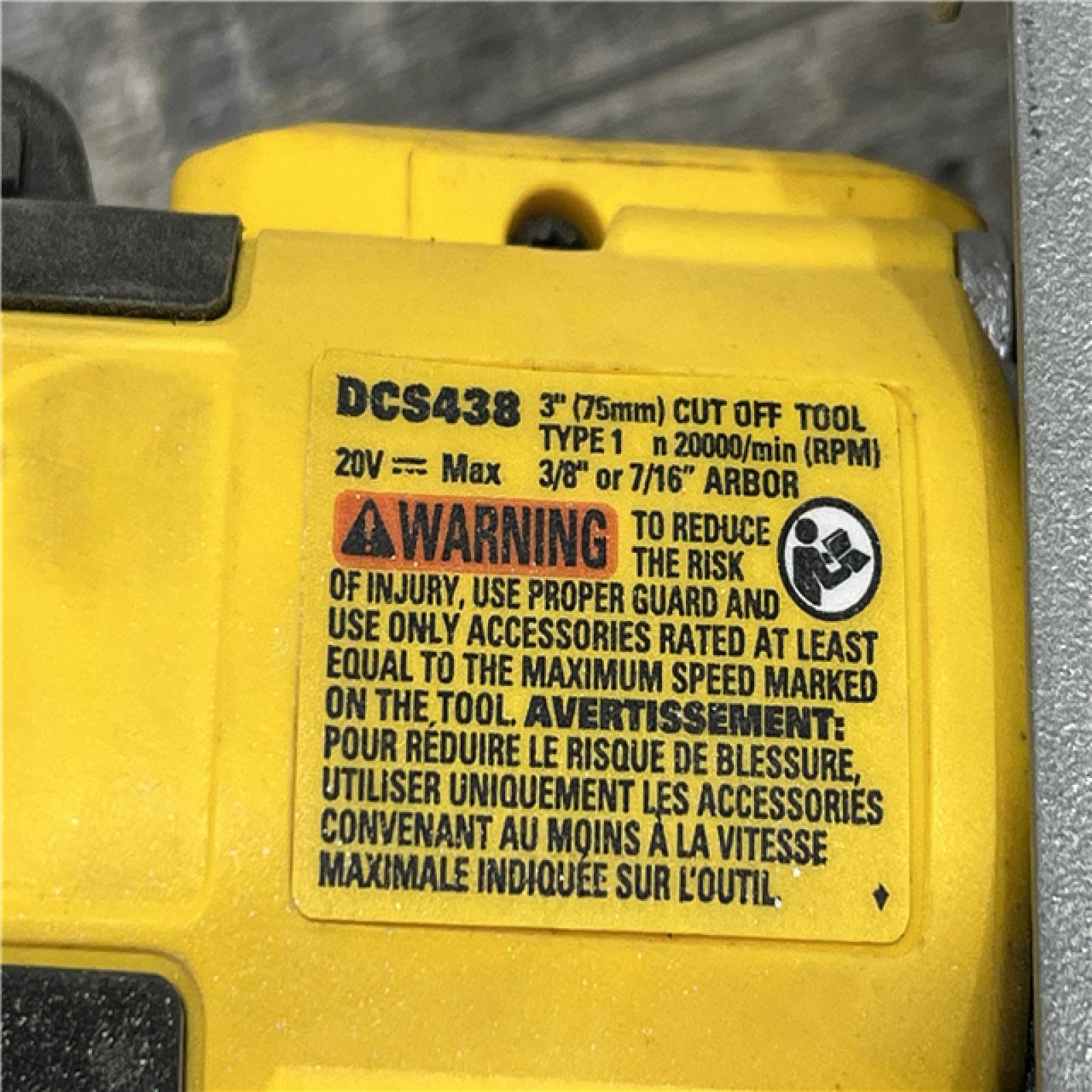 AS-IS DEWALT 20V XR Cordless 3 in. Cut-Off Tool (Tool Only)