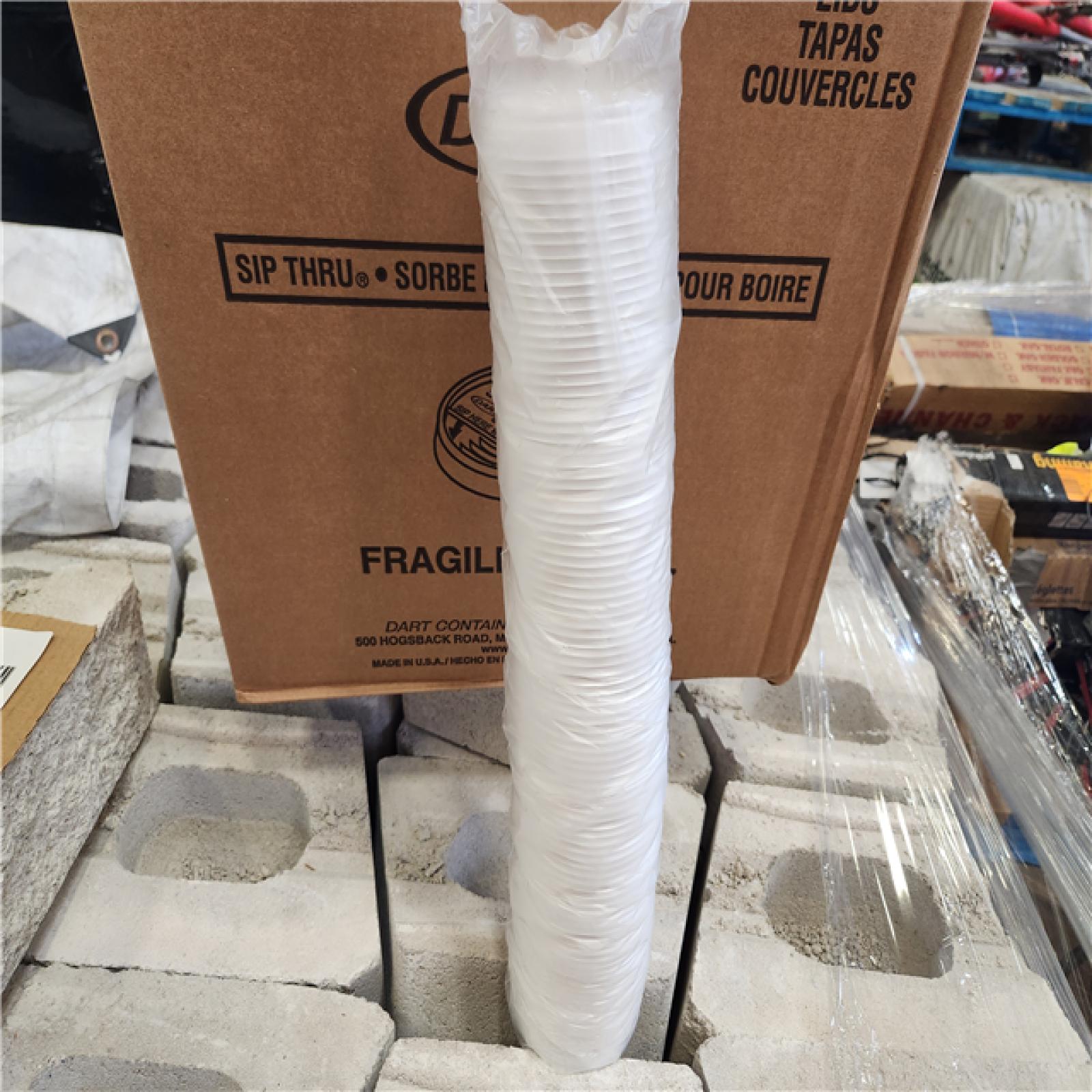 Phoenix Location DART White Disposable Plastic Cup Lids Pallet 1000 Per Box (91 Boxes)