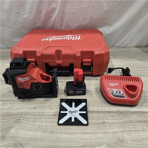 AS-IS Milwaukee-3632-21 M12 Green Beam Laser 360° 3-Plane Kit