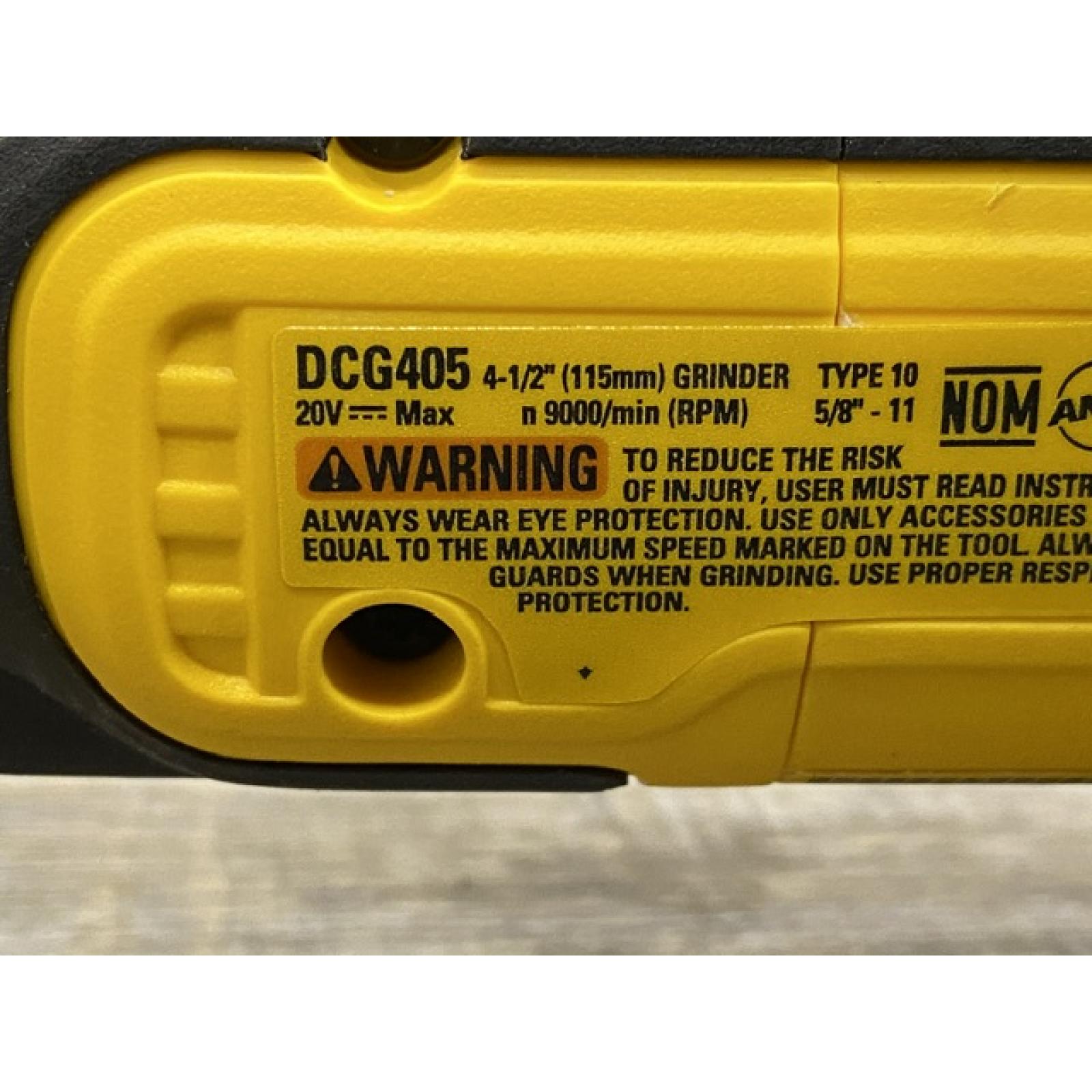 AS-IS DEWALT 20V MAX XR Cordless Brushless 4.5 in. Slide Switch Small Angle Grinder with Kickback Brake (Tool Only)