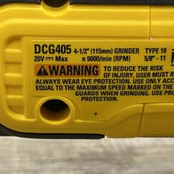 AS-IS DEWALT 20V MAX XR Cordless Brushless 4.5 in. Slide Switch Small Angle Grinder with Kickback Brake (Tool Only)