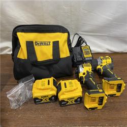 AS-IS DEWALT 20V MAX XR Hammer Drill and ATOMIC Impact Driver 2 Tool Cordless Combo Kit with (2) 4.0Ah Batteries, Charger, and Bag