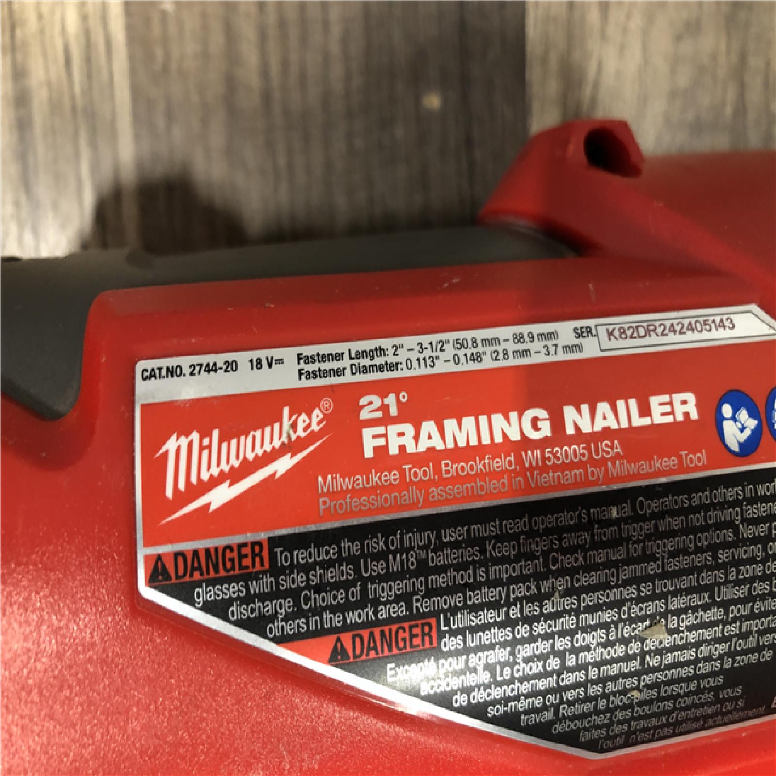 AS-IS Milwaukee FUEL 3-1/2 in. 18-Volt 21-Degree Lithium-Ion Brushless Cordless Framing Nailer (Tool-Only)