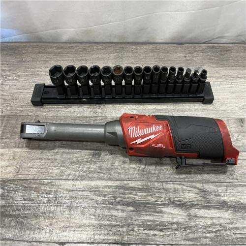AS-IS Milwaukee FUEL INSIDER 12V Lithium-Ion Brushless Cordless 1/4 in. - 3/8 in. Extended Reach Box Ratchet (Tool-Only)