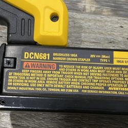AS-IS DEWALT 20V MAX XR Lithium-Ion Cordless 18-Gauge Narrow Crown Stapler Kit