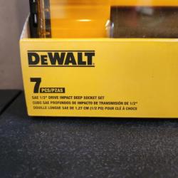 Phoenix NEW DEWALT 1/2 in. Drive SAE Deep Impact Socket Set (7-Piece)