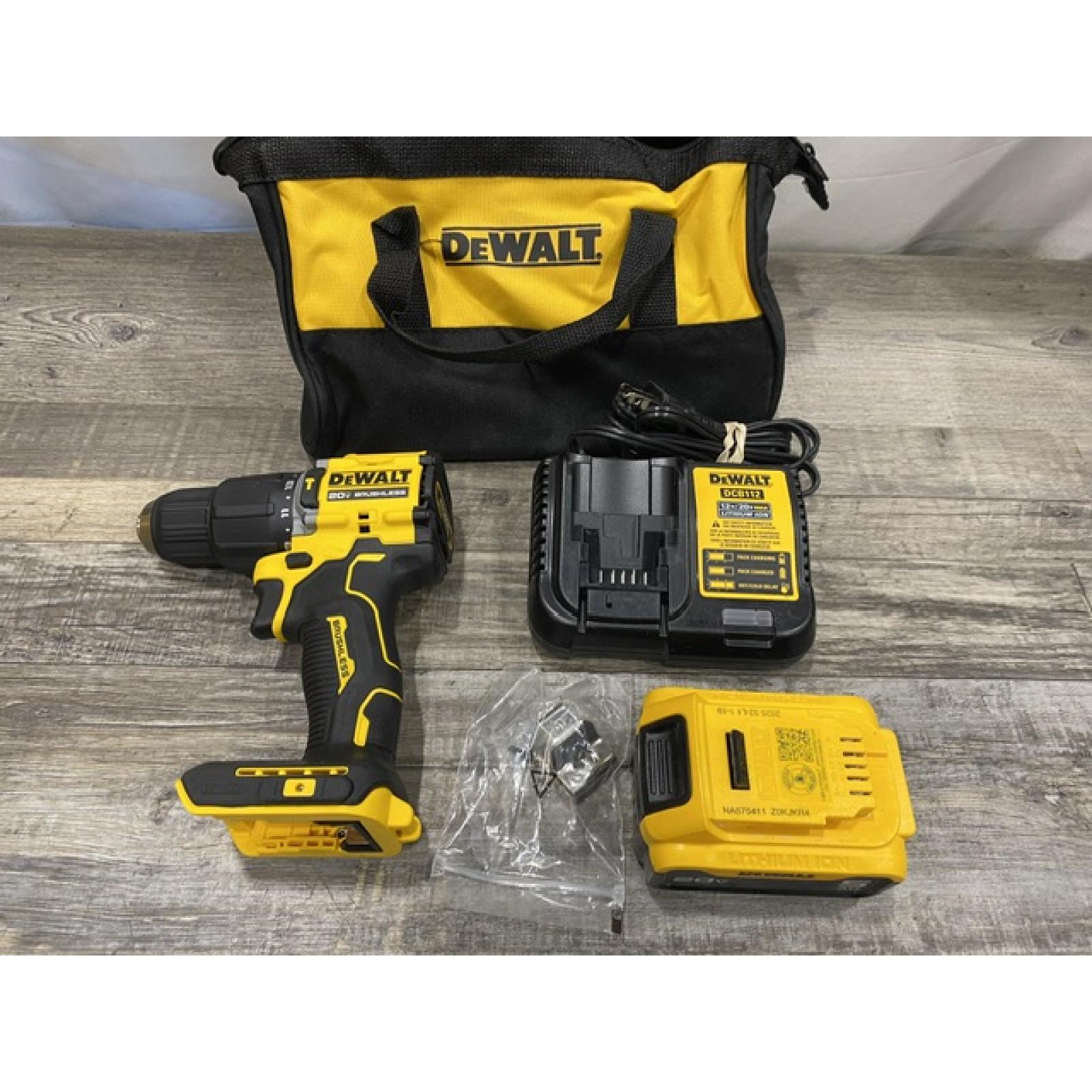AS-IS DEWALT ATOMIC 20V Cordless 1/2 in. Compact Hammer Drill Kit