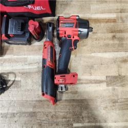 HOUSTON LOCATION - AS - IS Milwaukee FUEL 18V Cordless Mid Torque 1/2 in. Impact Wrench w/ 12 FUEL 3/8 in. Ratchet Combo Kit