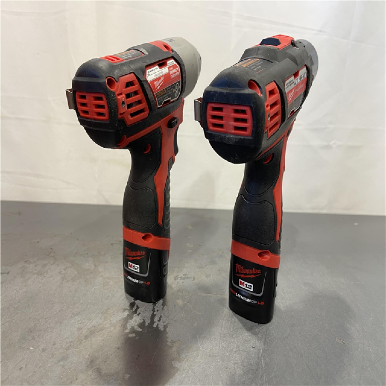 AS-IS - Milwaukee M12 12V Lithium-Ion Cordless Drill Driver/Impact Driver Combo Kit