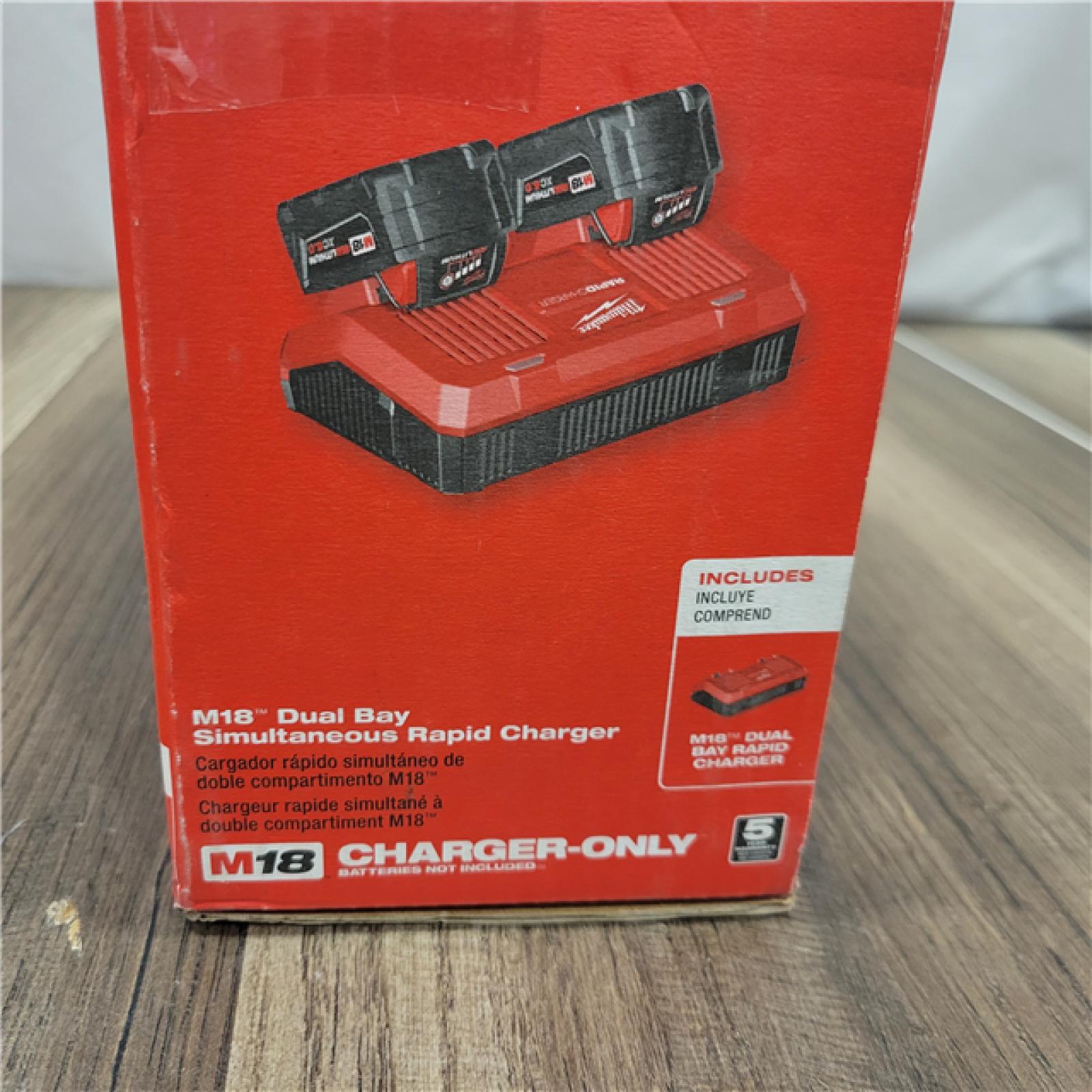 AS-IS  Milwaukee M18 18-Volt Lithium-Ion Dual Bay Rapid Battery Charger