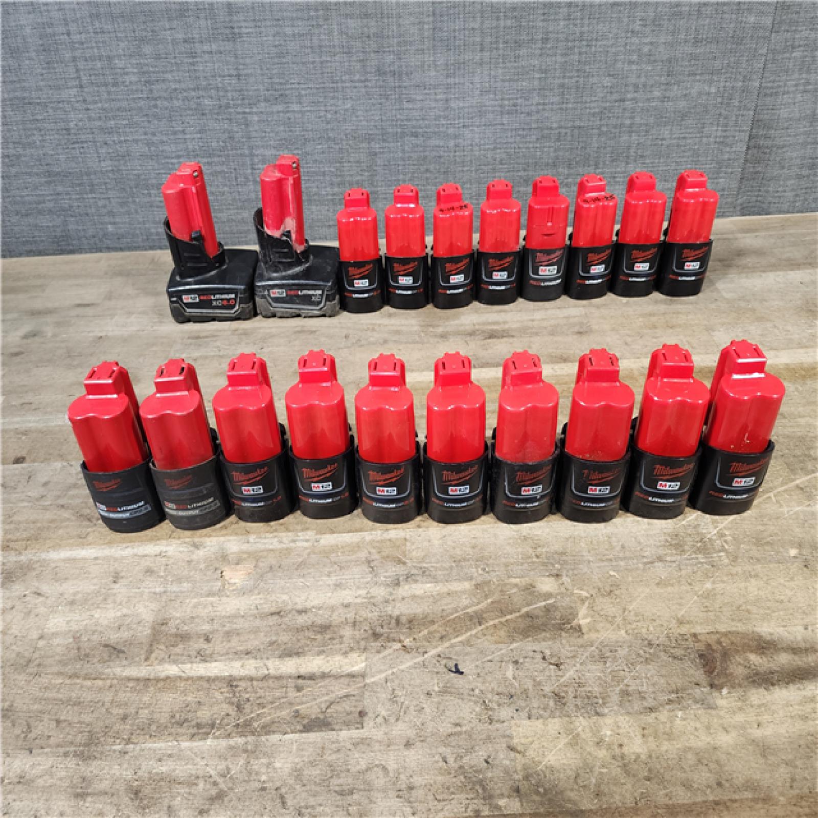 HOUSTON LOCATION - AS-IS MILWAUKEE BATTERY PACK QTY - 20