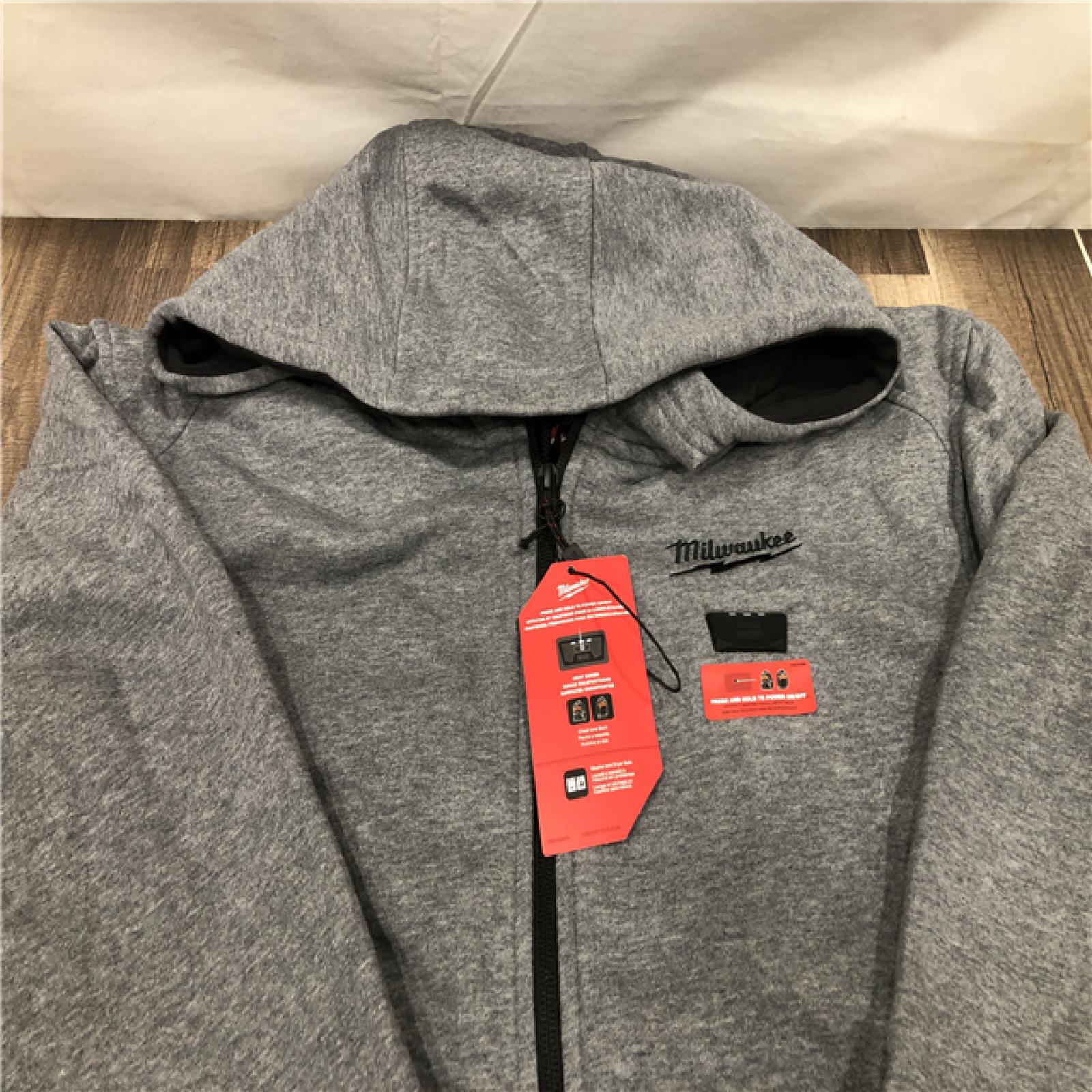 AS-IS Milwaukee Men's X-Large 12-Volt Lithium-Ion Cordless Gray Heated Jacket Hoodie Kit