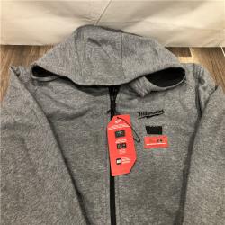 AS-IS Milwaukee Men's X-Large 12-Volt Lithium-Ion Cordless Gray Heated Jacket Hoodie Kit