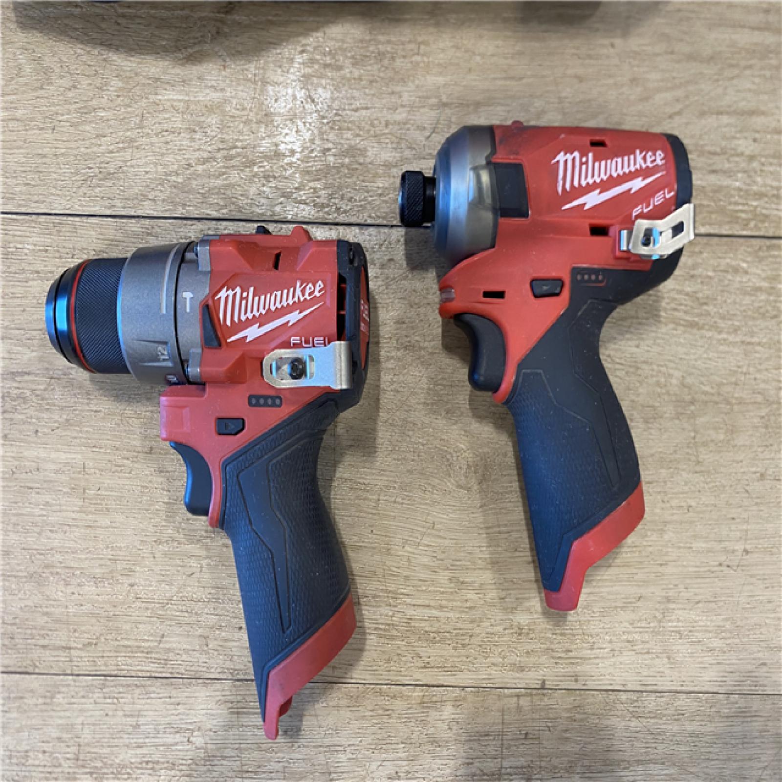 AS-IS Milwaukee FUEL 12-Volt Lithium-Ion Brushless Cordless Hammer Drill and Impact Driver Combo Kit