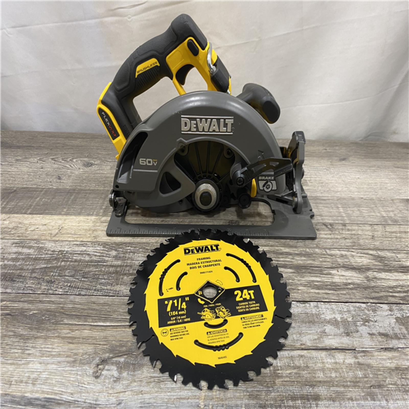 AS-IS DEWALT FLEXVOLT 60V MAX Cordless Brushless 7-1/4 in. Circular Saw with Brake (Tool Only)