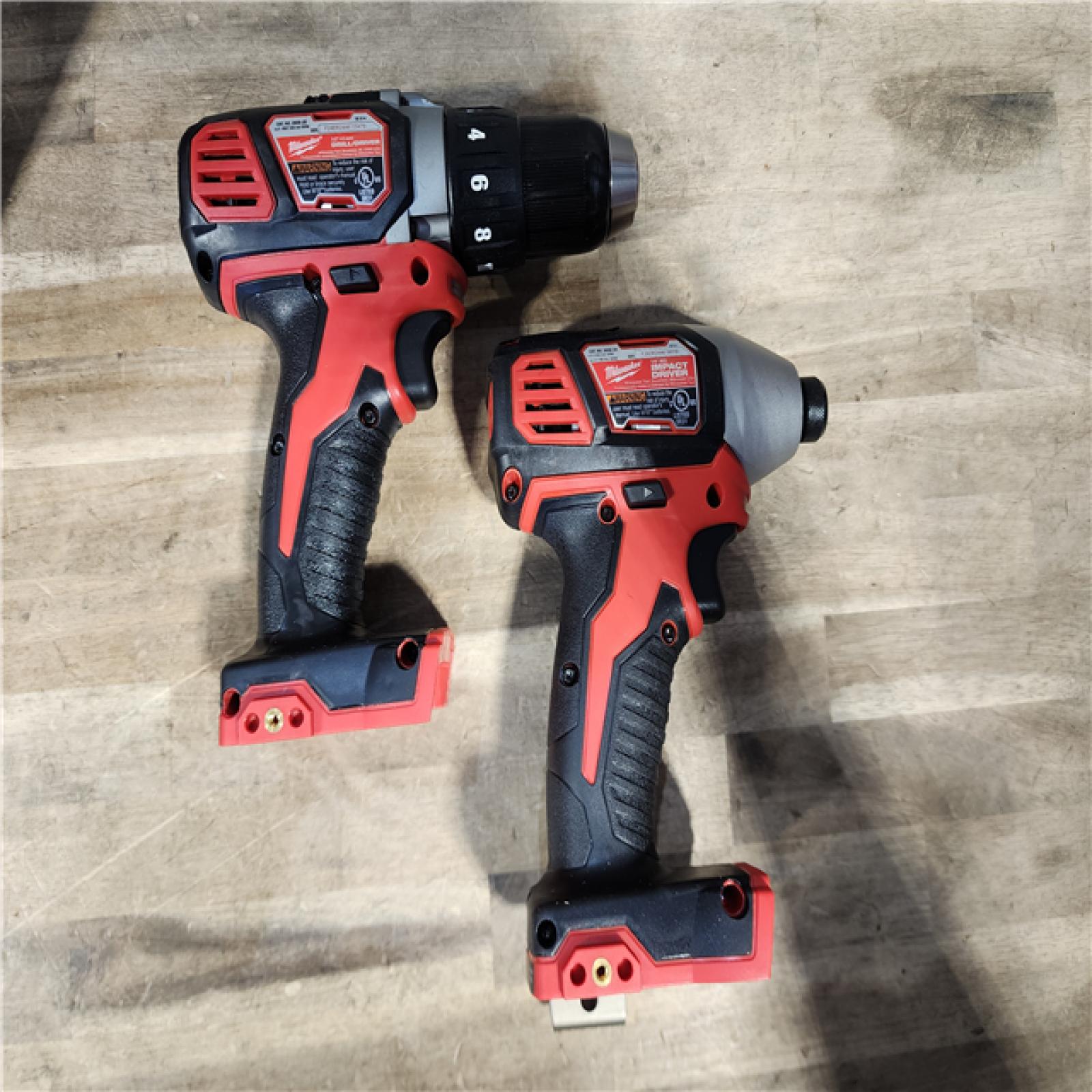 HOUSTON LOCATION - AS-IS Milwaukee 18V Cordless Brushed 2-Tool Drill/Driver and Impact Driver Kit