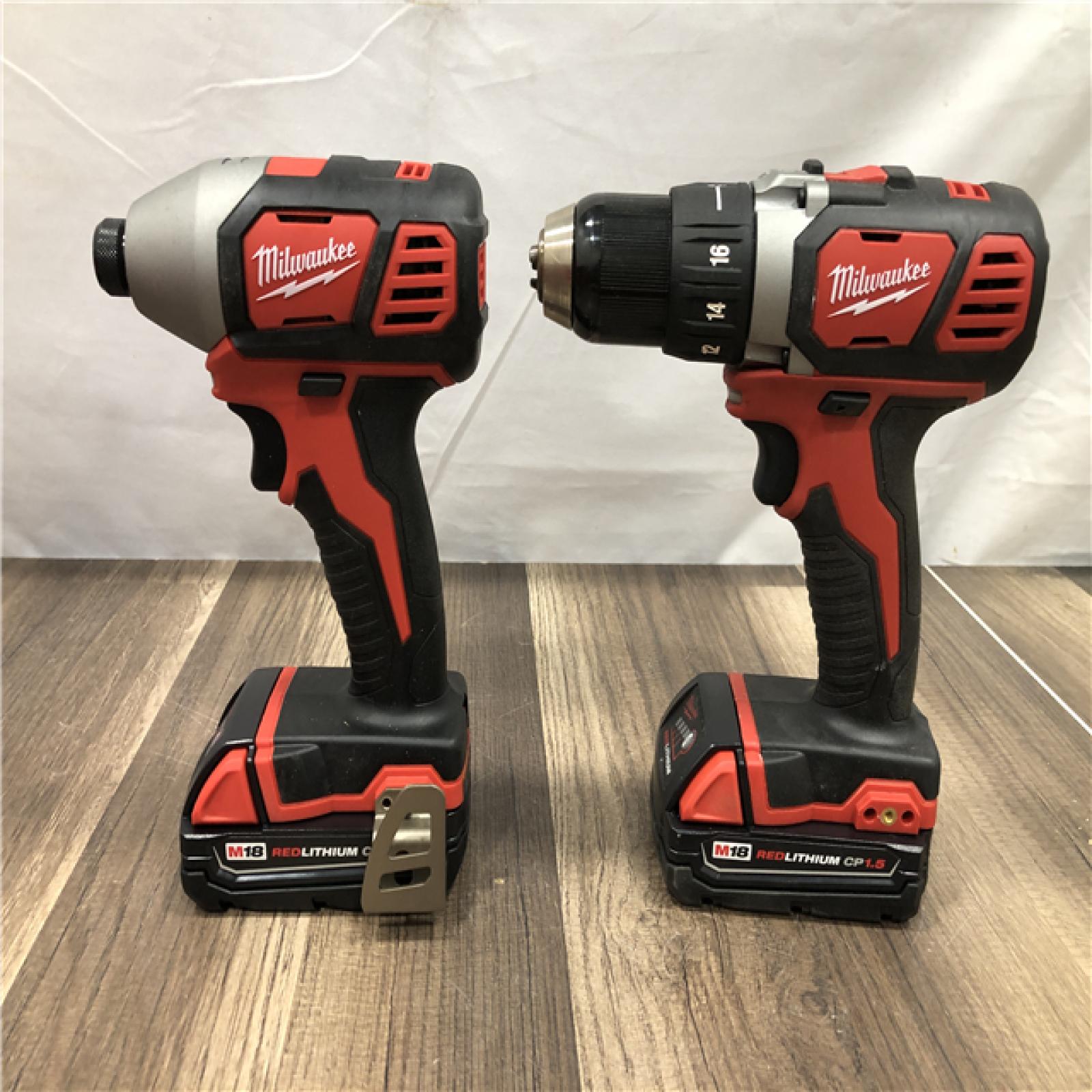 AS-IS Milwauke 18V Lithium-Ion Cordless Drill Driver/Impact Driver Combo Kit