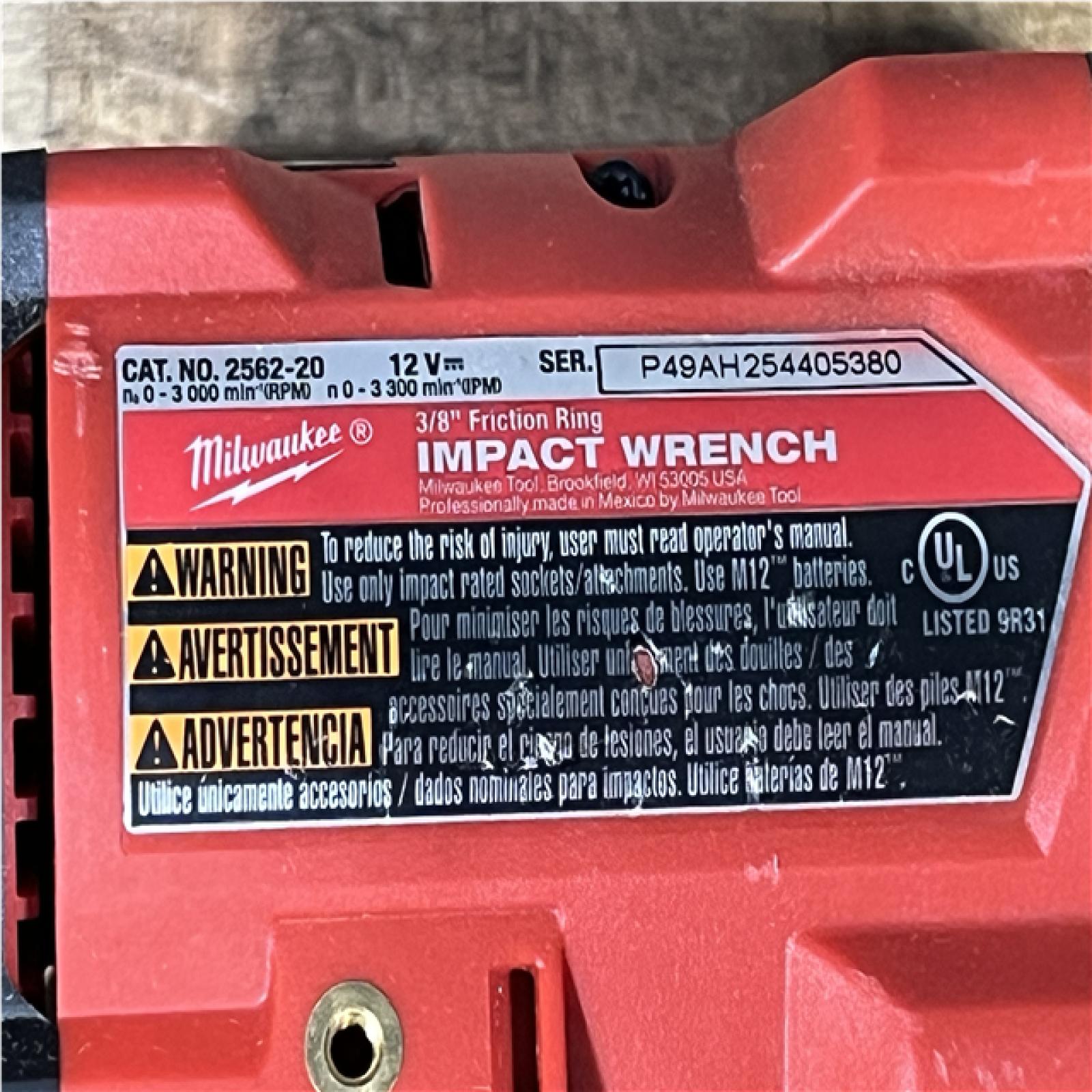 Houston Location AS-IS Milwaukee FUEL 12V Lithium-Ion Brushless Cordless Stubby 3/8 in. Impact Wrench (Tool-Only)