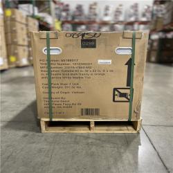 DALLAS LOCATION- Home Decorators Collection Collette 60 in. Double Sink Greige Bath Vanity with White Carrara Marble Top (Assembled)