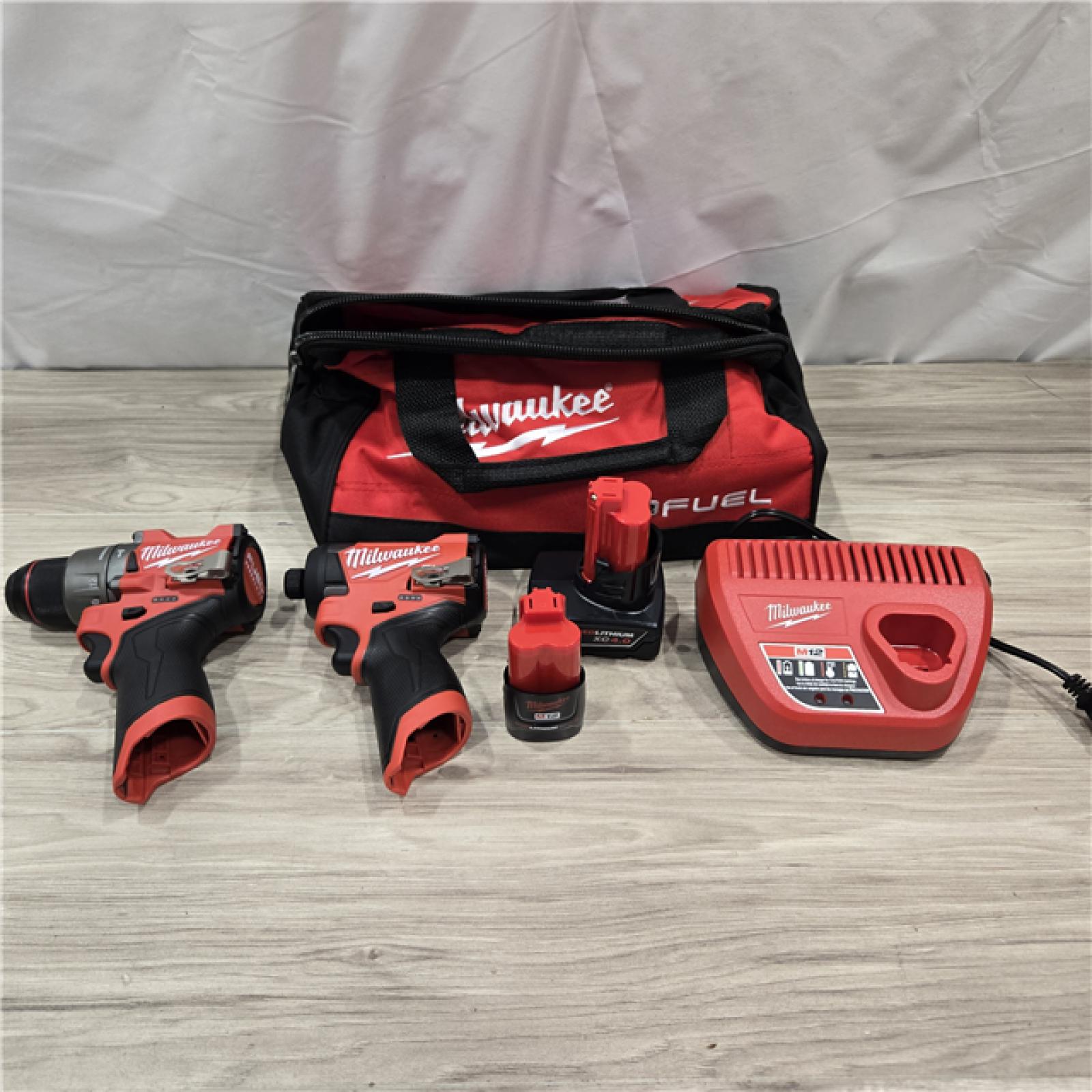 AS-IS Milwaukee 3497-22 12V Hammer Drill and Impact Driver Combo Kit
