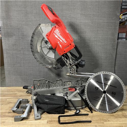 Houston Location AS-IS Milwaukee M18 FUEL 18V Lithium-Ion Brushless Cordless 12 in. Dual Bevel Sliding Compound Miter Saw (Tool-Only)