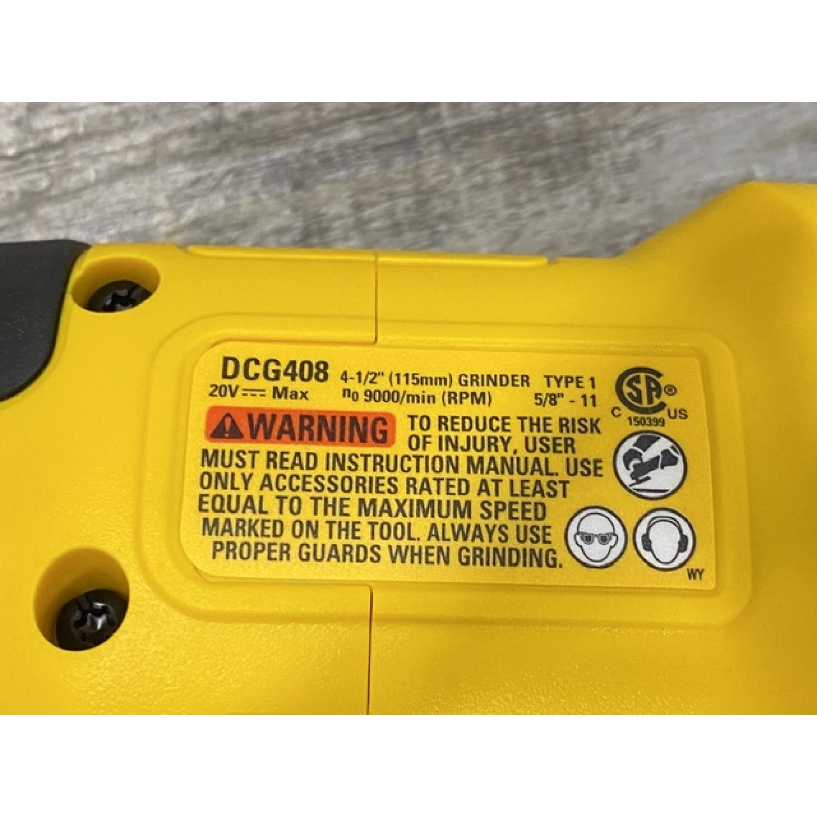 AS-IS DEWALT 20V MAX Cordless Brushless 4-1/2 in. Angle Grinder with Paddle Switch (Tool Only)