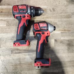 HOUSTON LOCATION - AS-IS Milwaukee 18V Cordless Brushed 2-Tool Drill/Driver and Impact Driver Kit